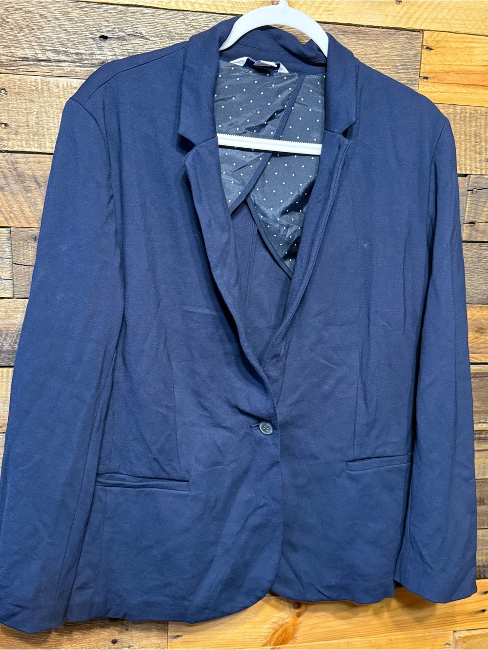 Old Navy Womens XL Solid Navy Blue Classic Blazer Career Jacket